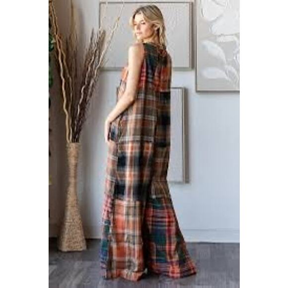 MSRP $79 ✨ Patchwork Cotton-Blend Wide-Leg Romper – Size S (Fits Up to L) ✨ - Picture 2 of 6